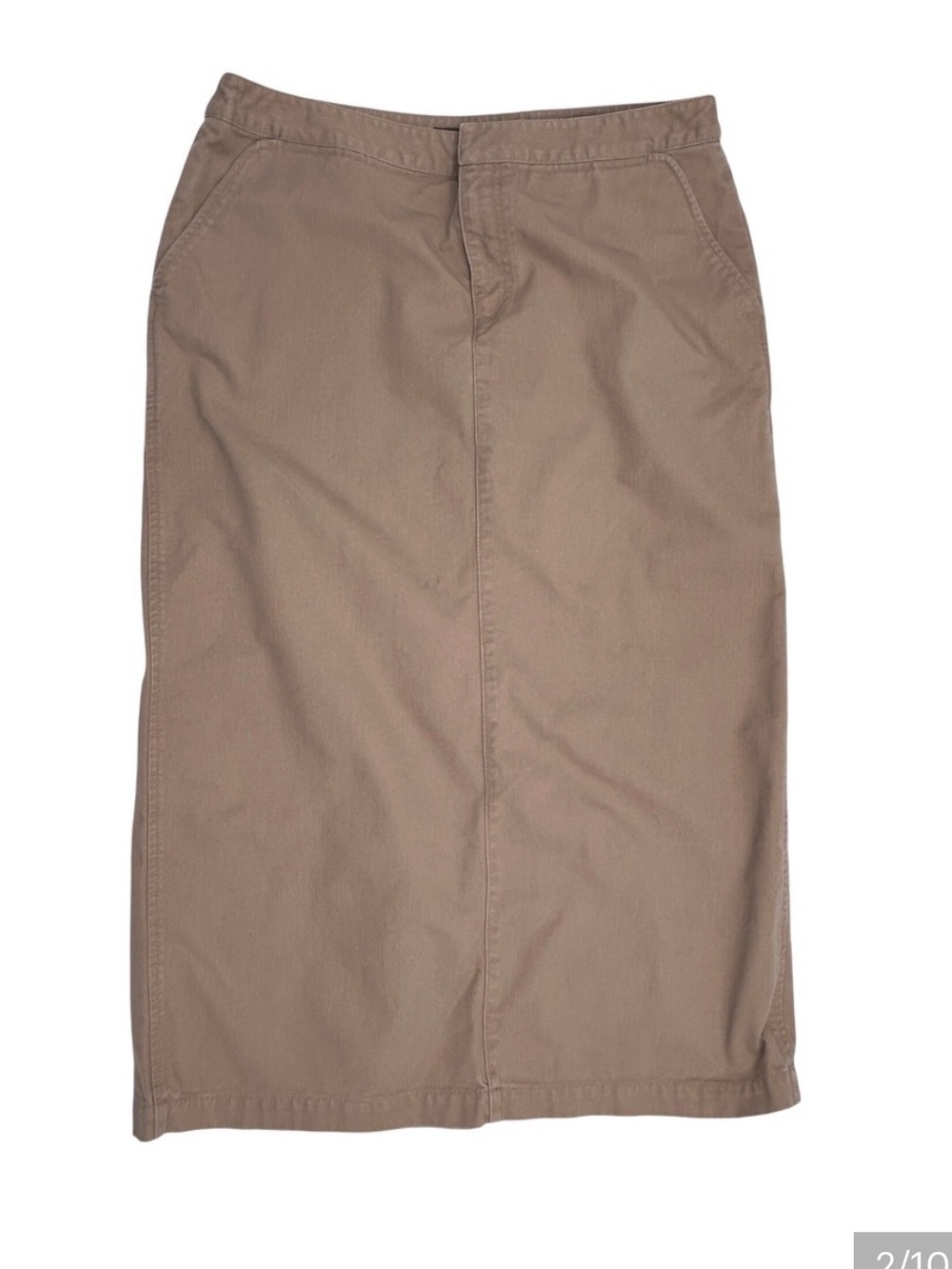 Vintage Y2K Eddie Bauer Classic Khaki Utility Maxi Skirt, size 12 - Picture 3 of 9